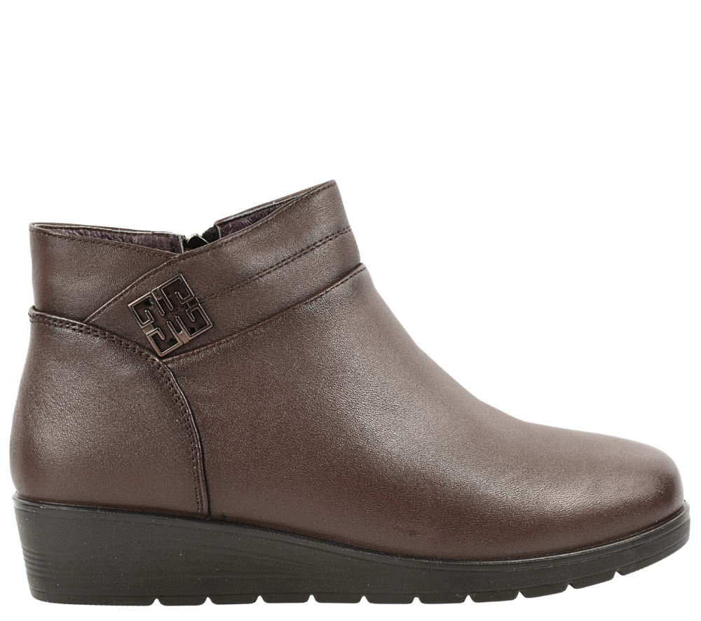 Ghete casual, dama, FORMAZIONE, 3628 maro, piele naturala, cu platforma