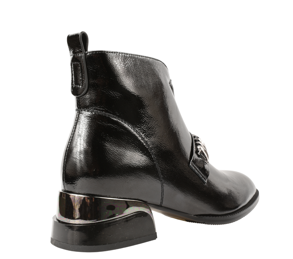 Ghete elegante, dama, EPICA, 21B224-B560 negru, piele lacuita, cu toc