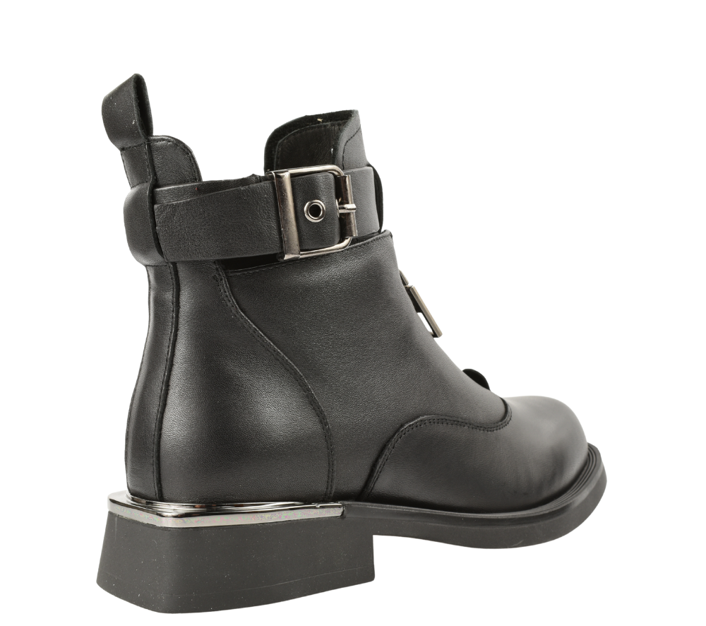 Ghete casual, dama, KARISMA, CN70010A negru, piele naturala