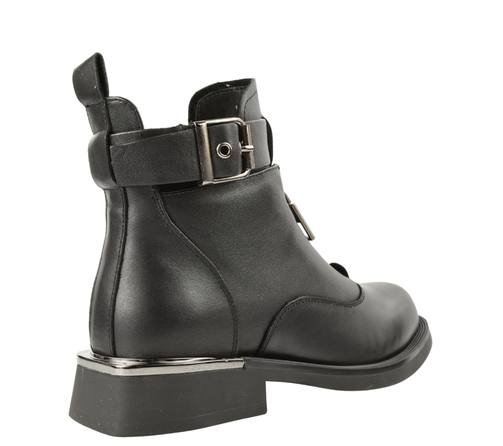 Ghete casual, dama, KARISMA, CN70010A negru, piele naturala