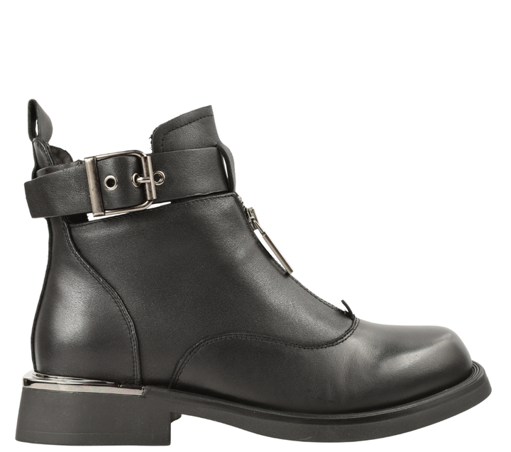 Ghete casual, dama, KARISMA, CN70010A negru, piele naturala