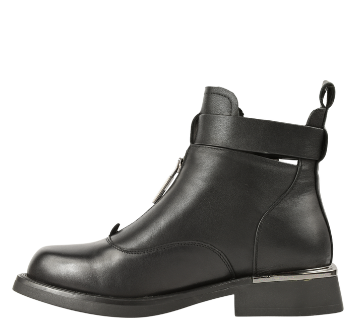 Ghete casual, dama, KARISMA, CN70010A negru, piele naturala