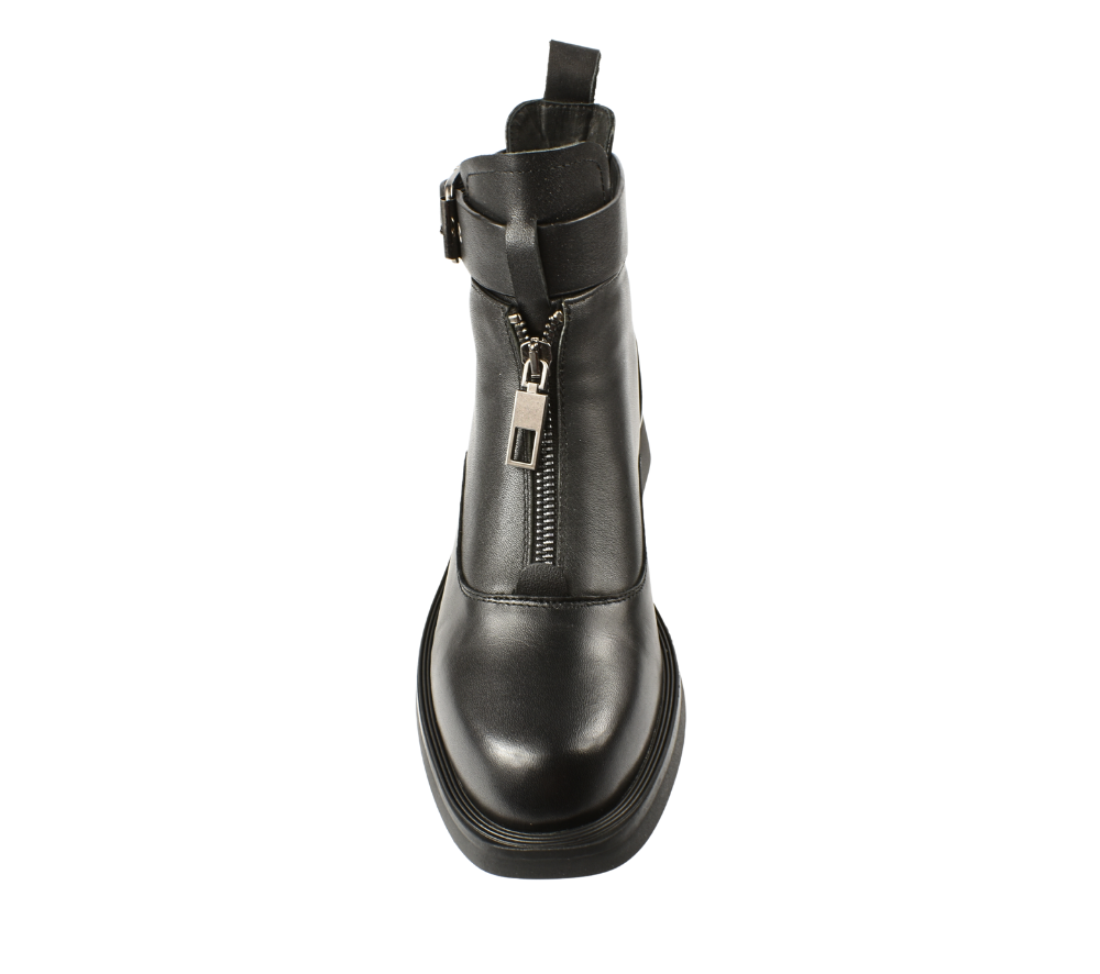 Ghete casual, dama, KARISMA, CN70010A negru, piele naturala