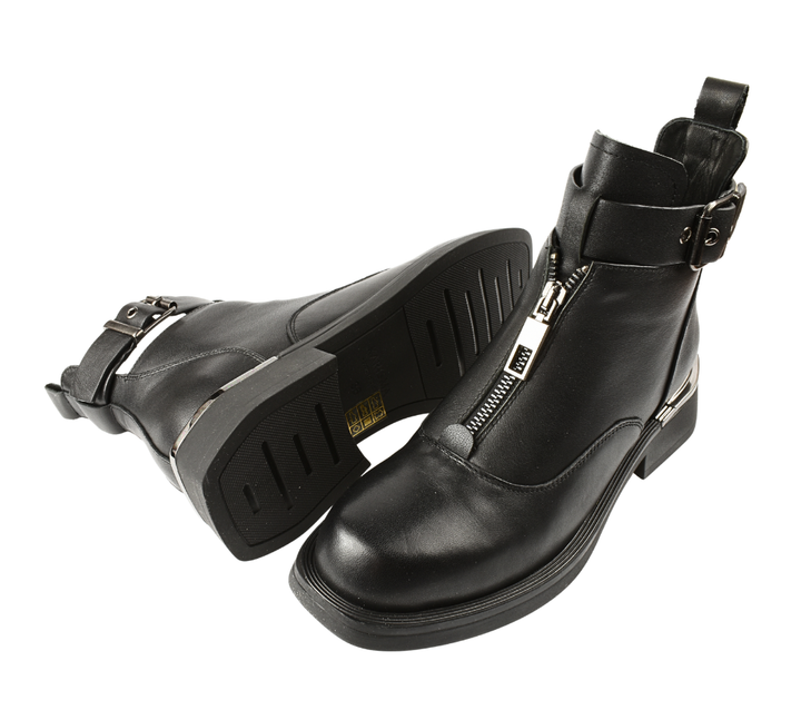 Ghete casual, dama, KARISMA, CN70010A negru, piele naturala