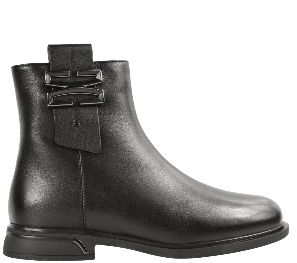 Ghete casual, dama, KARISMA, DL70014A negru, piele naturala