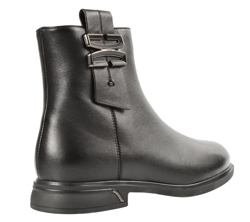 Ghete casual, dama, KARISMA, DL70014A negru, piele naturala