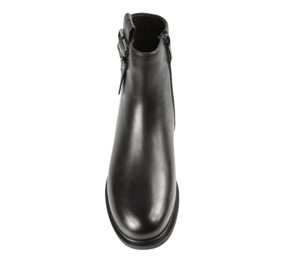 Ghete casual, dama, KARISMA, DL70014A negru, piele naturala