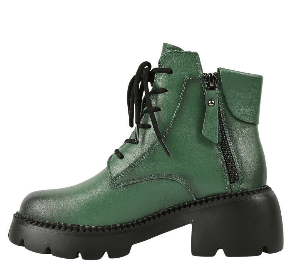 Ghete casual, dama, FORMAZIONE 8099-2, verde, piele naturala