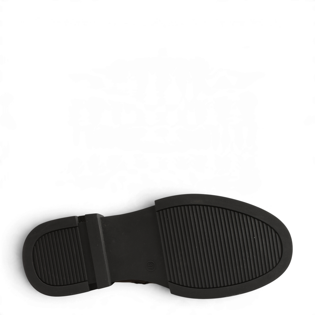 ada-shoes.ro Anna Viotti black leather boot sole with anti-slip tread and block heel