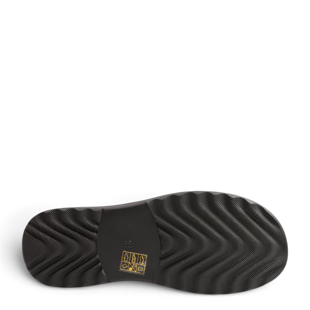 Black ergonomic rubber sole of Ada Shoes 2586M-N boots with a textured chevron pattern for grip