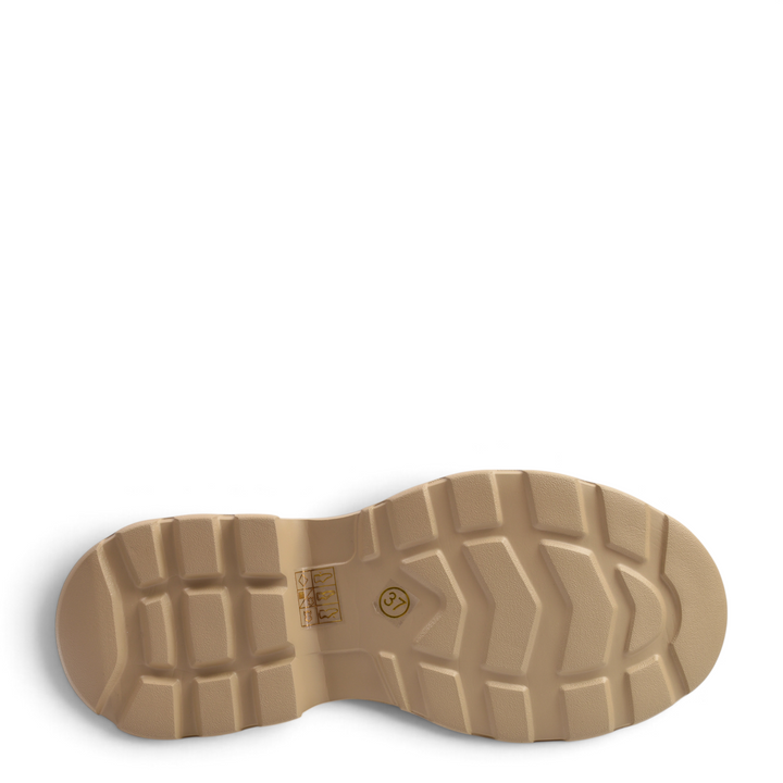 Beige chunky rubber sole of ada-shoes.ro 66081-M boots with deep tread pattern for traction