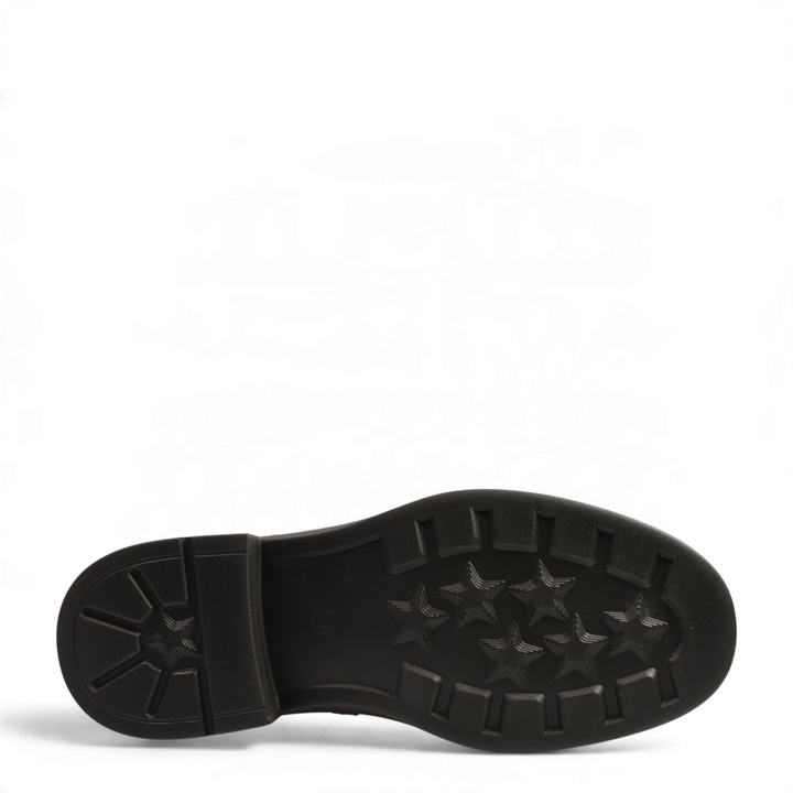 ada-shoes.ro Anna Viotti black boot sole with non-slip star pattern tread and low block heel