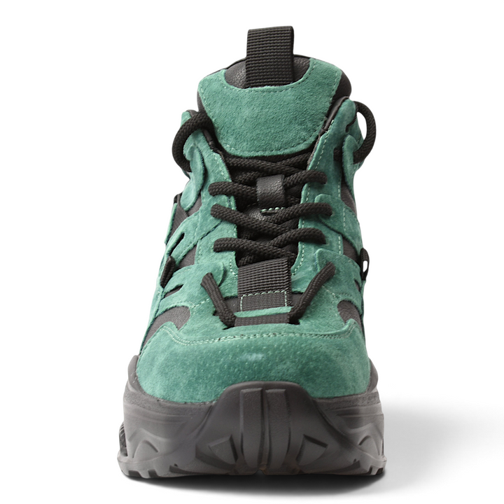 ada-shoes.ro Franco Gerardo green suede sneakers with black laces and a chunky flexible sole for daily comfort