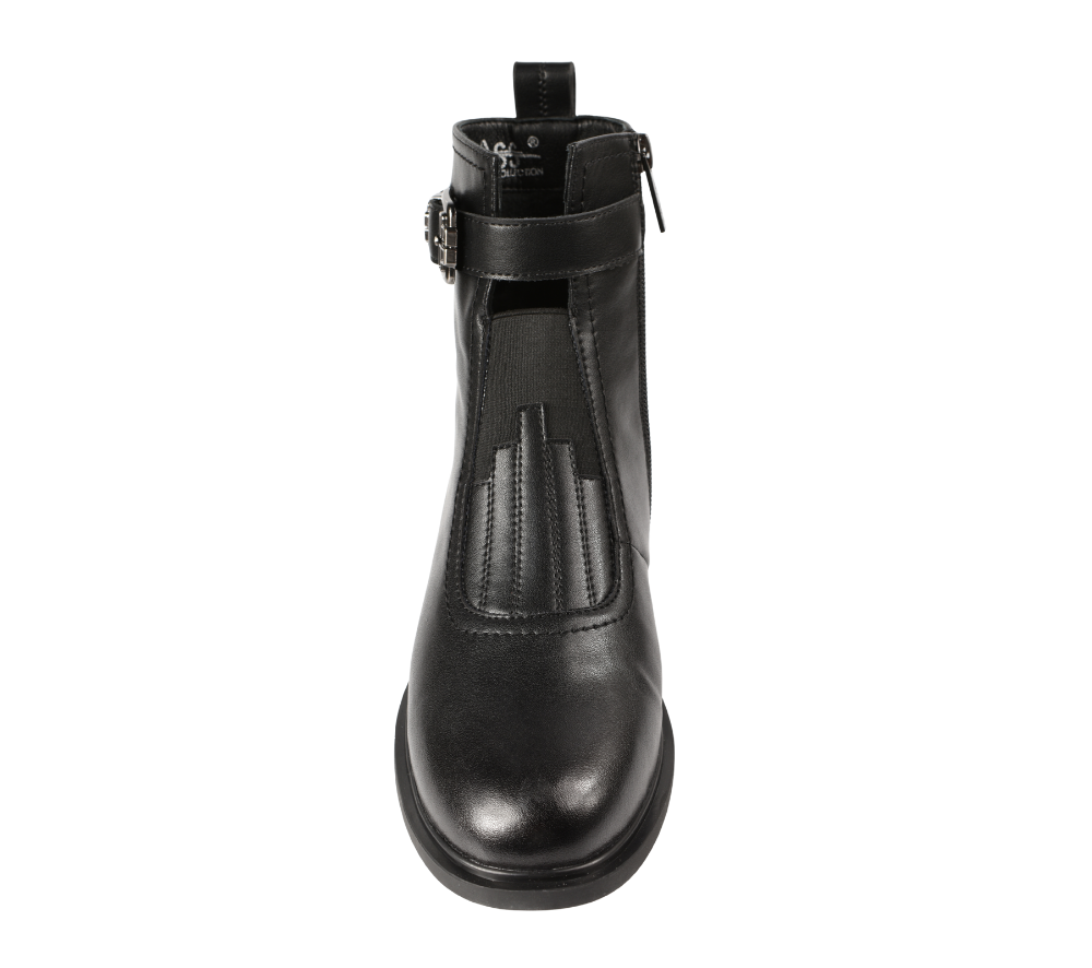 Ghete elegante, dama, PASS COLLECTION, DL70034A negru, piele naturala, toc
