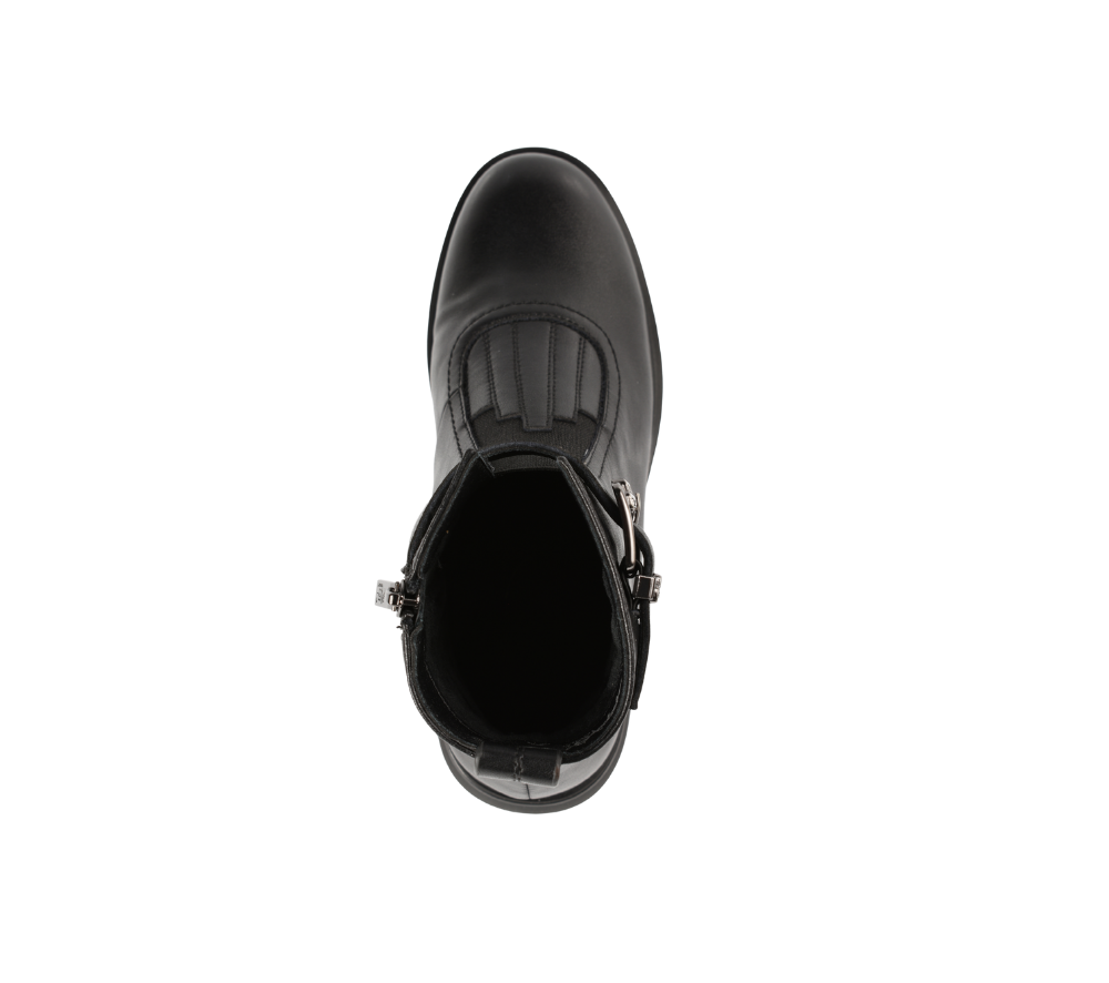 Ghete elegante, dama, PASS COLLECTION, DL70034A negru, piele naturala, toc