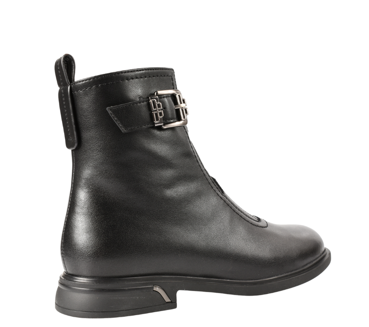 Ghete elegante, dama, PASS COLLECTION, DL70034A negru, piele naturala, toc