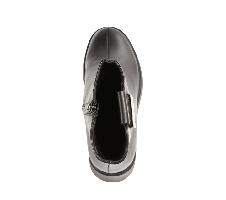 Ghete casual, dama, PASS COLLECTION, WB70007 negru, piele naturala