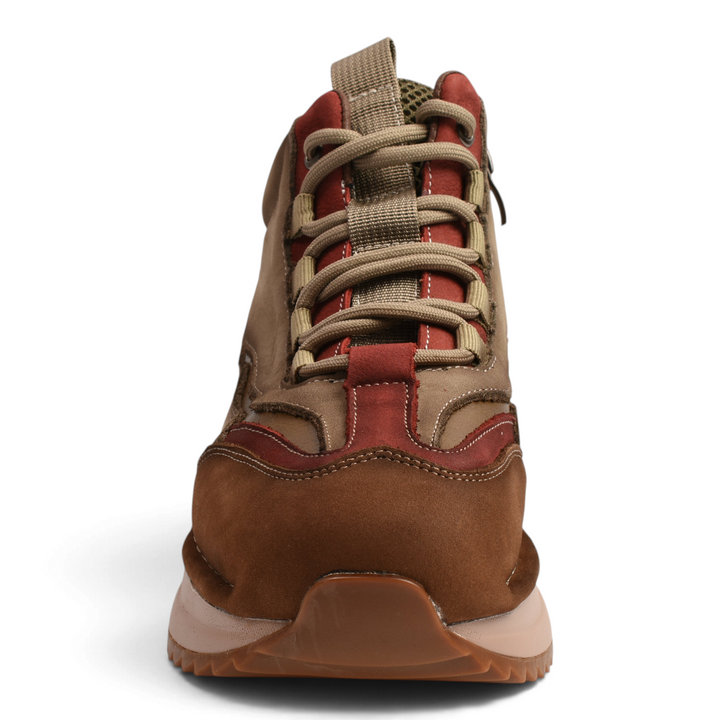 ada-shoes.ro 66H-R multicolor nubuck leather boots with thick lug sole, front laces, and casual urban design.