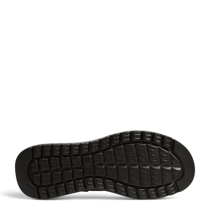 ada-shoes.ro black leather boot showing the flexible, anti-slip treaded sole with a cushioned foam design