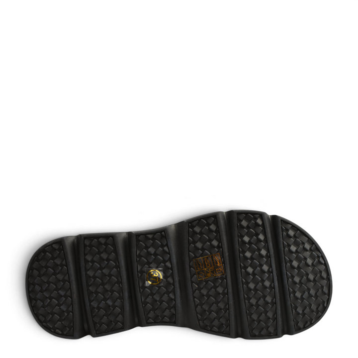 ada-shoes.ro black combat boot sole with a thick, textured, and slip-resistant tread pattern for winter traction