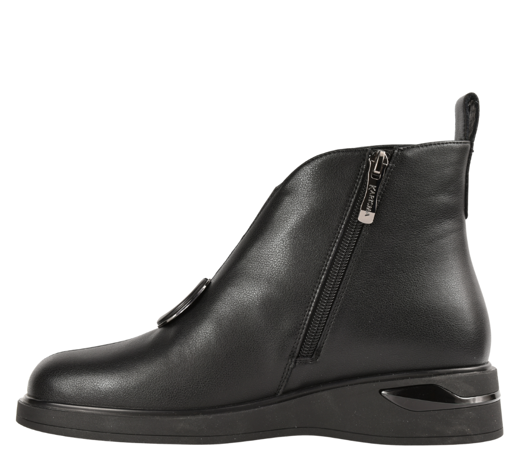Ghete elegante, dama, KARISMA, JY70002B negru, piele naturala