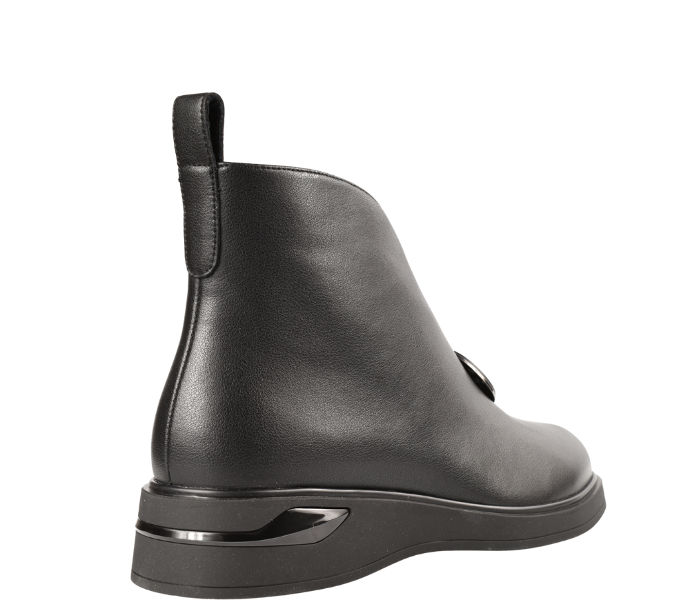 Ghete elegante, dama, KARISMA, JY70002B negru, piele naturala
