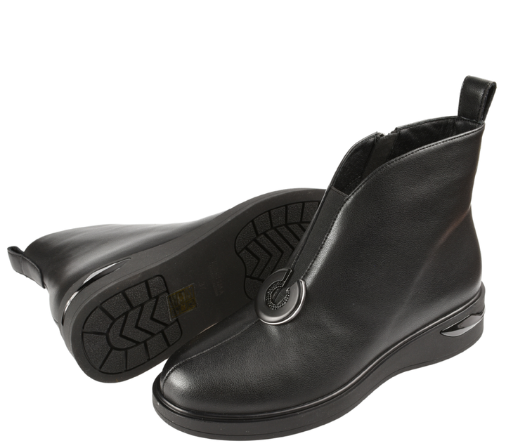 Ghete elegante, dama, KARISMA, JY70002B negru, piele naturala