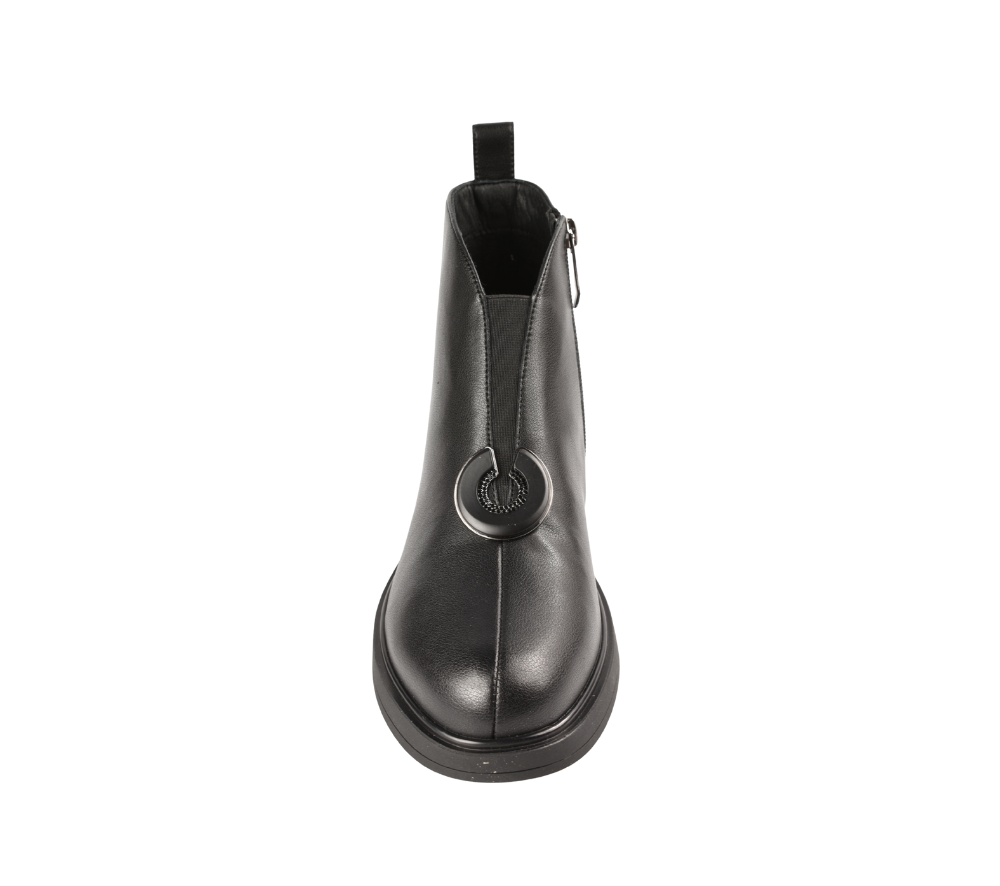 Ghete elegante, dama, KARISMA, JY70002B negru, piele naturala
