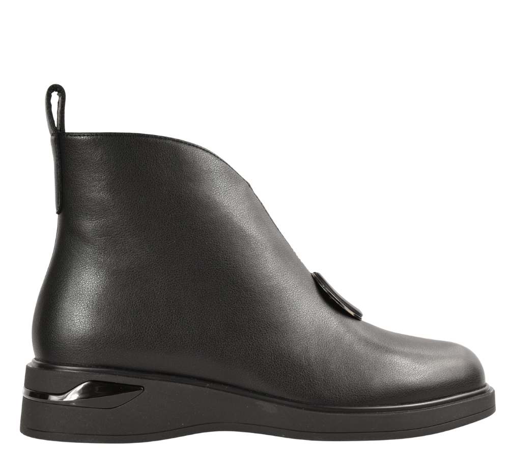 Ghete elegante, dama, KARISMA, JY70002B negru, piele naturala