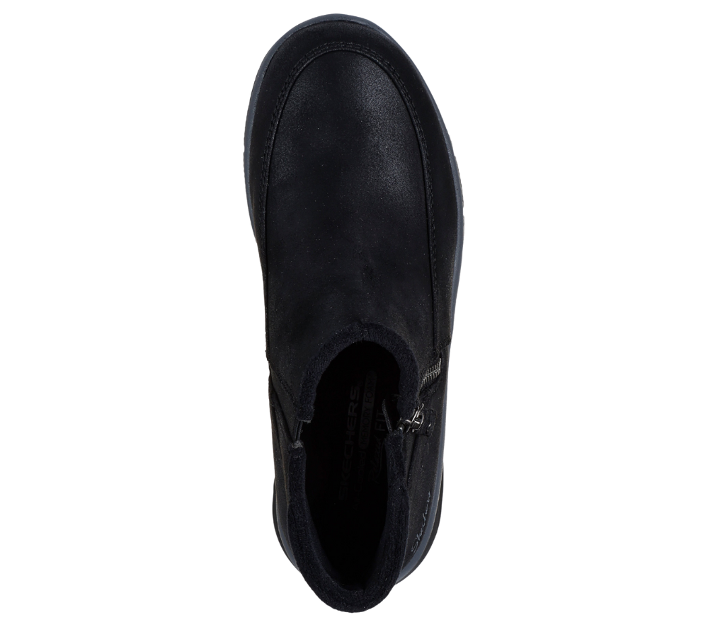 Ghete sport, dama, SKECHERS EASY GOING - INTO FALL 168031-BLK negru, piele ecologica