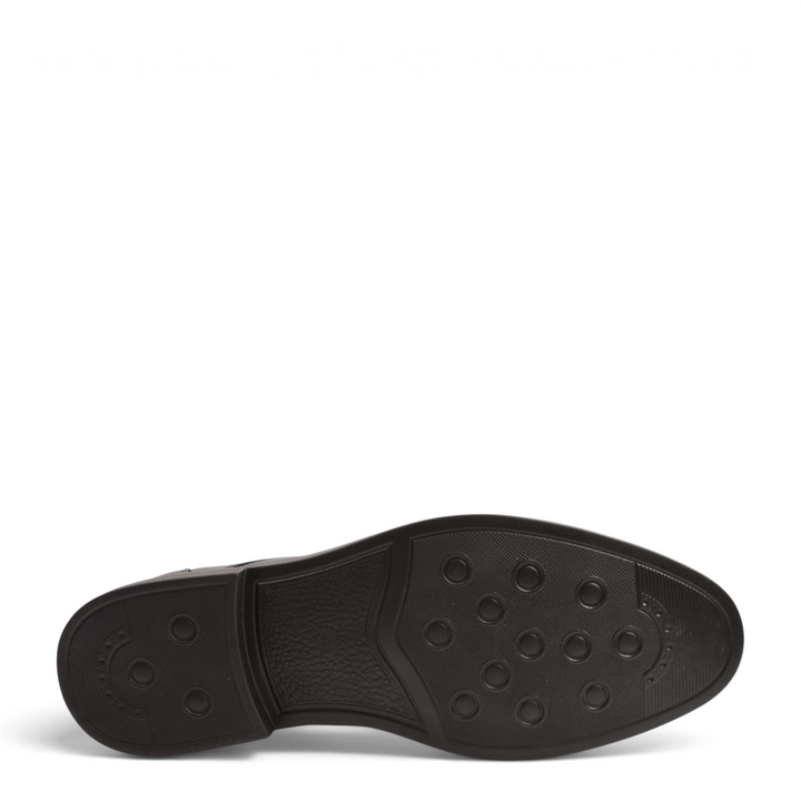 Black anti-slip sole of an Otter formal shoe from ada-shoes.ro, featuring a textured pattern for grip.