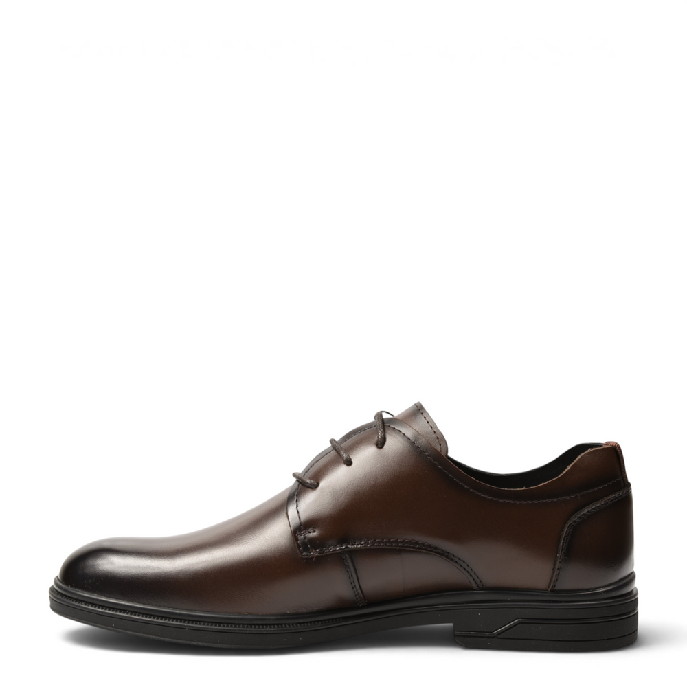 ada-shoes.ro brown leather formal men's shoes with lace-up closure and durable black sole for business attire