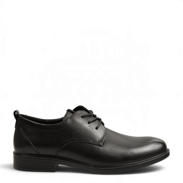 ada-shoes.ro Otter black leather Derby shoes with lace-up closure and flexible sole for formal office wear