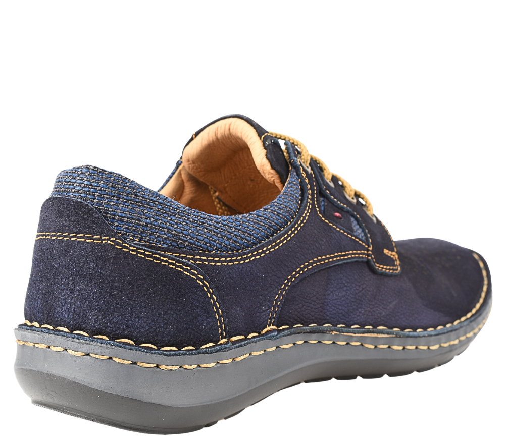 Pantofi casual, barbati, OTTER, 9565 bleumarin, piele nabuc