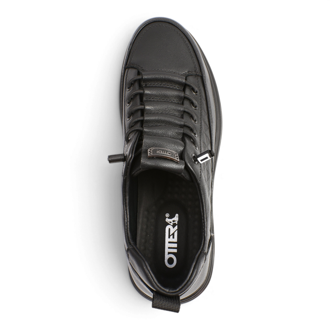Top view of black leather Otter T6106-N casual men&