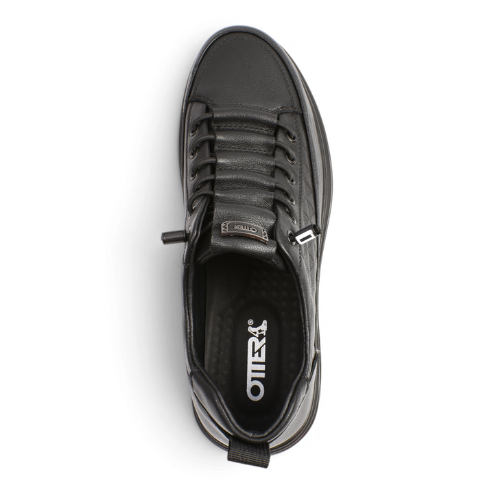 Top view of black leather Otter T6106-N casual men&