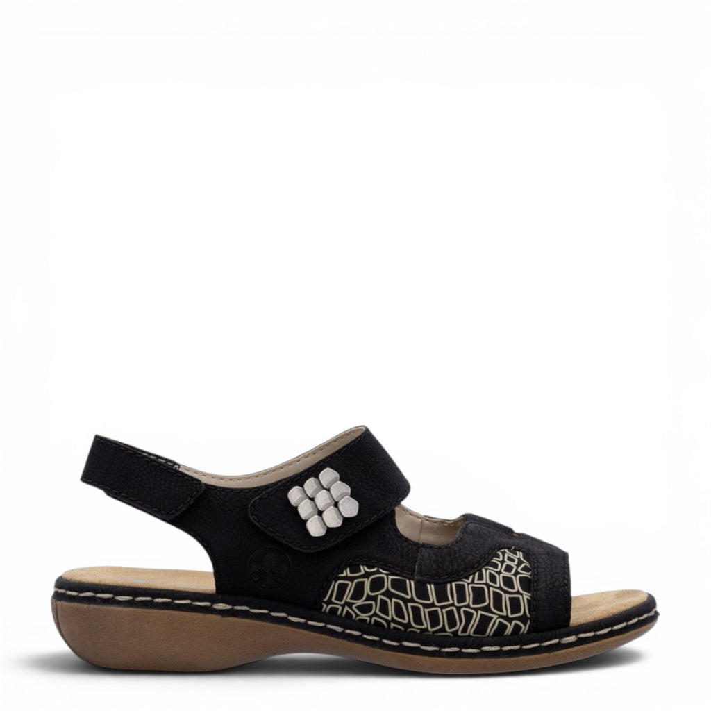 Rieker Sandale Casual 65989-01 lejer confort comod flexibil – ada