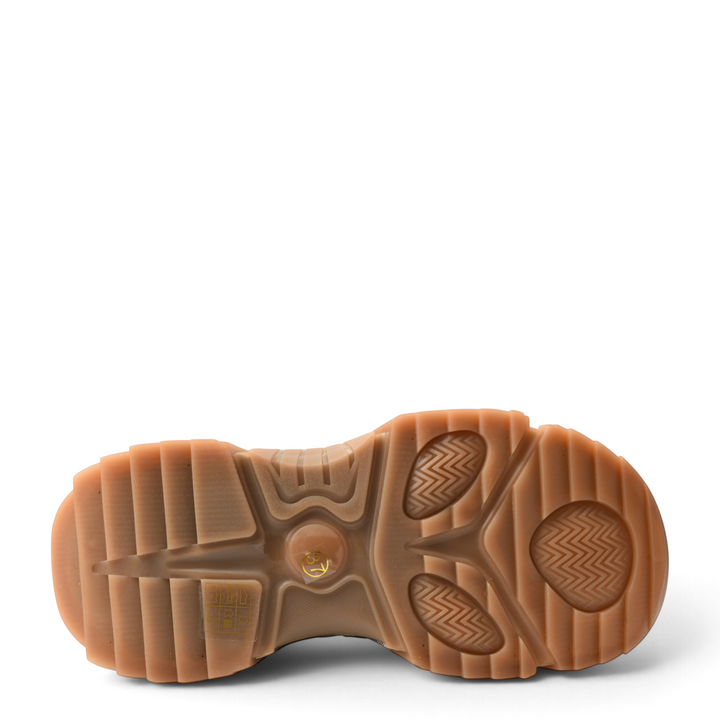 ada-shoes.ro Pass Collection chunky sneaker sole with brown natural rubber tread and architectural grip pattern