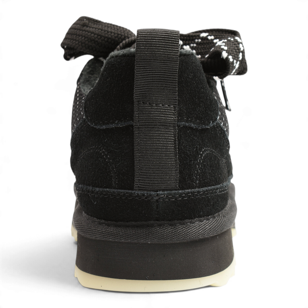 Back view of black suede Anna Viotti sneakers from ada-shoes.ro, featuring a chunky platform sole and heel pull tab.